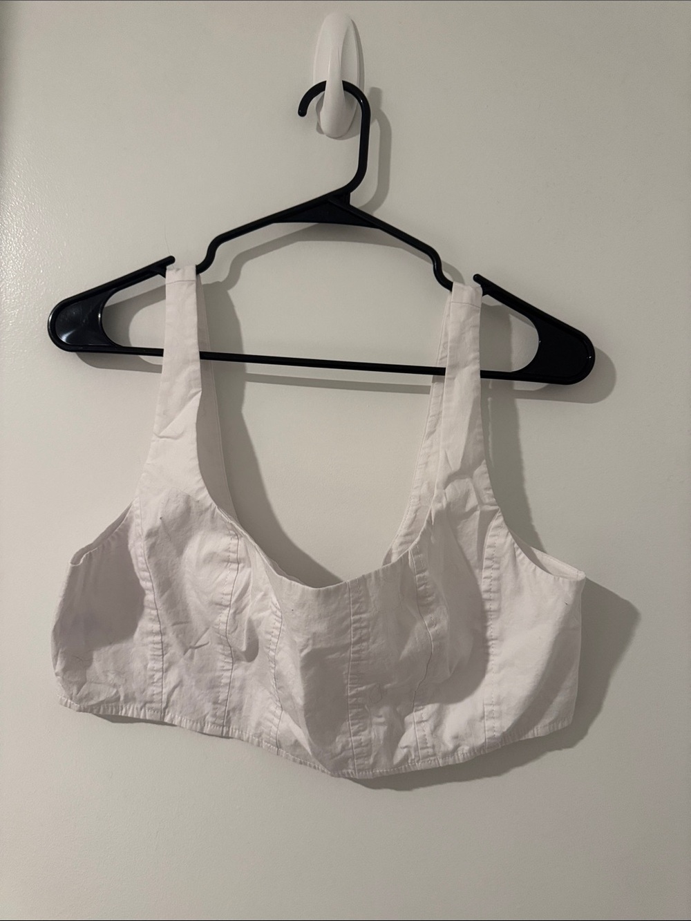 STAUD White Cotton Bustier Top